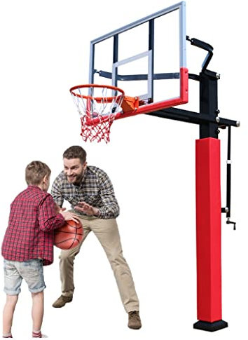 Basketball Stand Indoor And Outdoor Fixed Basketball Hoop, Adjustable Height Dunk System For Adults And Teenagers,Standard Basketball Stand (Color : Red, Size : 120x80cm/47x32in)