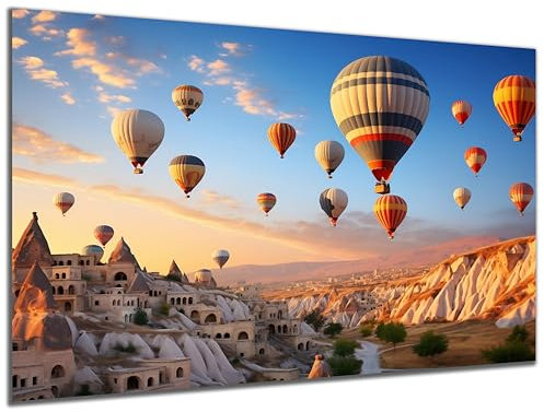 DARO Design - Wand-Bild auf 6mm HDF 40x30 cm Ballons Kapadokien - Wand-Deko Bilder Geschenk
