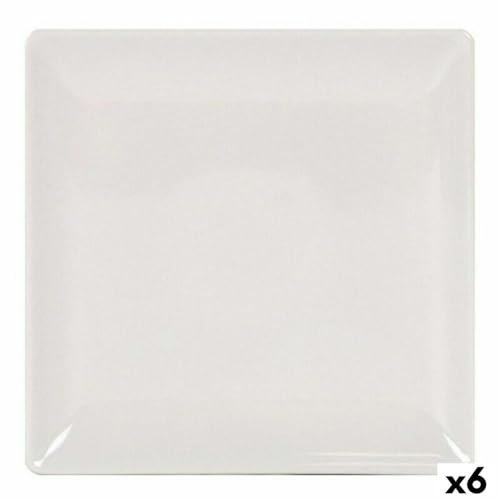 La Mediterránea Plato Llano 41678 Gres Marfil 24 x 24 x 2 cm (6 Unidades) (24 cm)