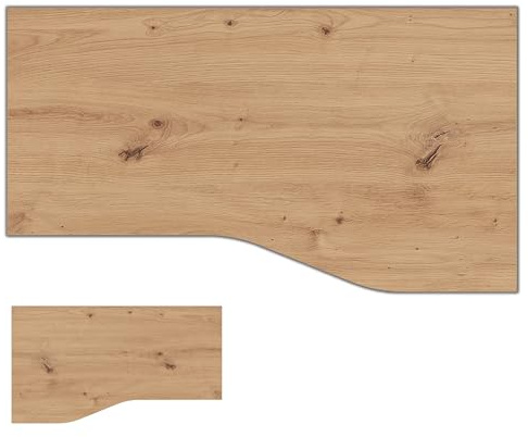 bümö Tischplatte 180x100 cm in Asteiche, Schreibtischplatte aus Holz, Holzplatte, Spanplatte kratzfest beschichtet, ABS-Kante, 120 kg Tragkraft für DIY Homeoffice & Co.