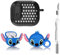 LEWOTE Funda protectora 3 en 1 compatible con Apple Airpods 3 con kit de limpieza y llavero (costura de oreja grande)