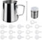 Milk Jug,Milk Jug for Coffee Machine,Milk Frothing Jug, 350ml (12oz) Stainless Steel Milk Pitcher Cup Latte Decorating Art Pen with 32 Molds for Making Coffee Cappuccino Frothing Milk Coffee Machine