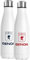 Borraccia Genoa, 750 ml, Bianca con Logo Fronte e Retro