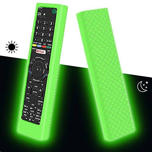 Mydrissu Silicone Protective Case for Sony RMT-TX100 RMT-TX102 RMT-TX200 RMF-TX300 RMF-TX310 Bravia Smart TV Remote Cover Replacement Holder Covers for Sony Universal Remote Control (Glow Green)