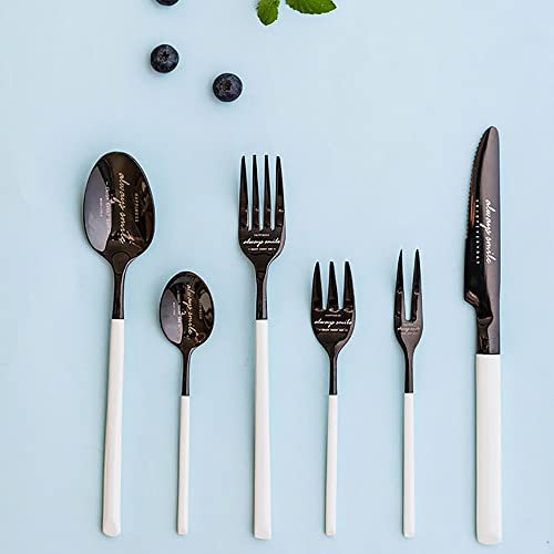 HPTHLY Besteck Für 12 Personen, 72-Teiliges Messer-, Gabel- Und Löffelset, Elegant Life Tafelservice, Luxus-Besteck, Spülmaschinenfestes Besteck, Weiß