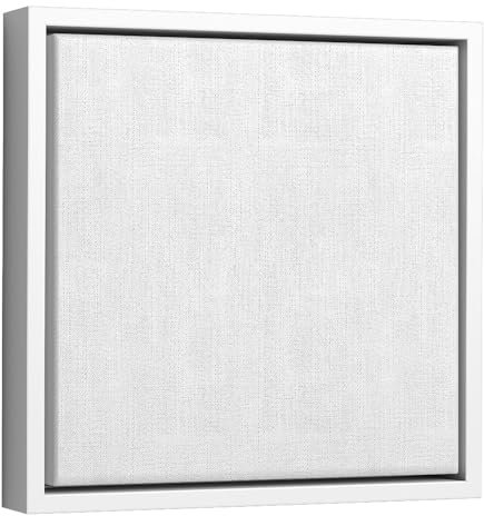 White Canvas Floater Frame with 25mm Internal Depth. Various Sizes. Custom Made in UK. (White, 16 X 16)