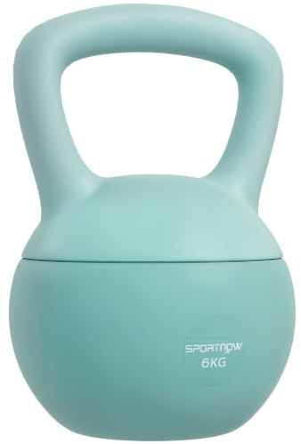 SPORTNOW Kettlebell 6/8/10/12kg - Collaboration Aosom.fr x FFHandball - Haltère avec Poignée Antidérapante pour Fitness, Musculation, Cardio