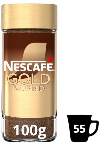 Nescafé Gold Blend Instant Coffee 100g Jar | Multipack of 6 | Rich aroma and smooth flavour; Arabica and Robusta blend; responsibly sourced coffee; suitable for everyday drinking
