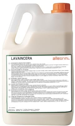 Allegrini Lavaincera Detergente Pavimenti in Marmo e Parquet Lava e Lucida Detersivo e Cera per la Pulizia Professionale 5 L