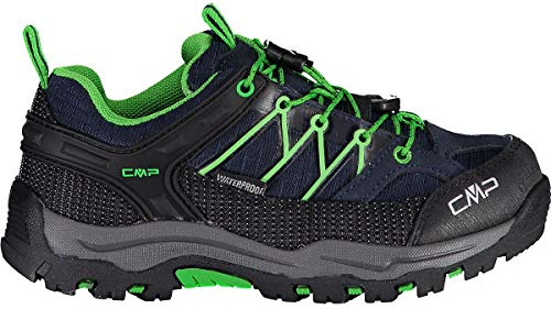 CMP Kids Rigel Low Trekkingschuhe Wp, Unisex-Kinder Trekkingschuhe, Schwarz Blau Gecko, 11 UK Child