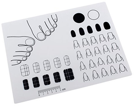 Nail Art Stamping Mat Silicone Workspace Stamping Plate Nail Polish Coloring Practice Pad Nail Sticker Guide Printing Transfer Table Cover Palette Tools Manicure Mat (B Type) (White)