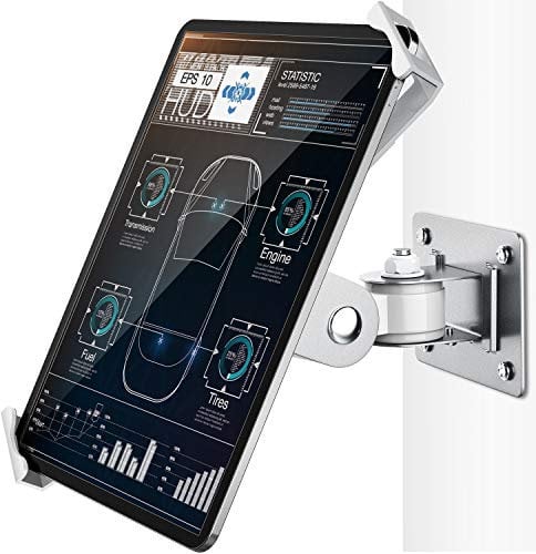AboveTEK Tablet Wall Mount - Fits 7-11 Tablets Including iPad, Galaxy Tab, Slate, Fire and More -Anti Theft Security Lock and Key - Articulating Swivel Holder for Portrait and Landscape Mode