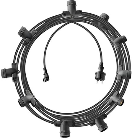 TEMPO DI SALDI Cordoniera Con 10 Porta Lampada E27 Da 10 Metri Per Uso Sia Esterno Che Interno