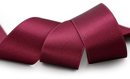 finemark 3 m x 40 mm Satinband Bordeaux Weinrot (619) doppelseitiges Schleifenband aus Satin ohne Draht weich und glänzend Geschenkband Deko Band Double face Dekoband Dekorieren Basteln