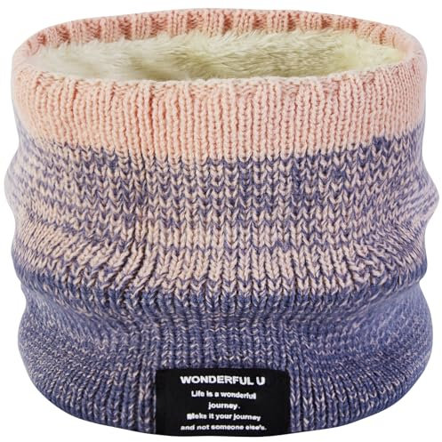 OKIDSO Scaldacollo Sciarpa ad Anello Fodera in Pile Sciarpe Lavorata a Maglia Scalda Sciarpa Sport Sci Fazzoletto da Collo Inverno Spessore Sciarpa per Donna Uomo Regali