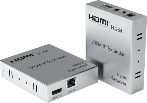 200M HDMI KVM IP Extender, over UTP/STP CAT5e CAT6 RJ45 Ethernet LAN Network Cable HDMI extender matrix for PS3 PS4 PS5 PC To Several TV TCP IP Protocol (TX+RX)