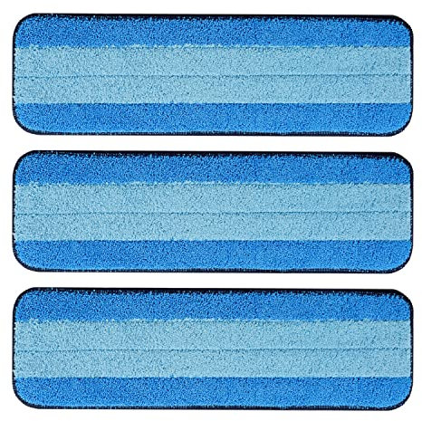 Paquete de 3 almohadillas de limpieza de microfibra para mopa Bona, seguras para suelos de madera dura y superficies duras, almohadillas de microfibra reutilizables para fregona de 18 pulgadas, sin