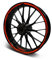 16-teiliges Set Felgenrandaufkleber Sticker für Motorrad Auto Felgen Stripes Design Komplett Set Felgenaufkleber für 15 16 17 18 19 Zoll MR018 (Neon Rot, Matt)