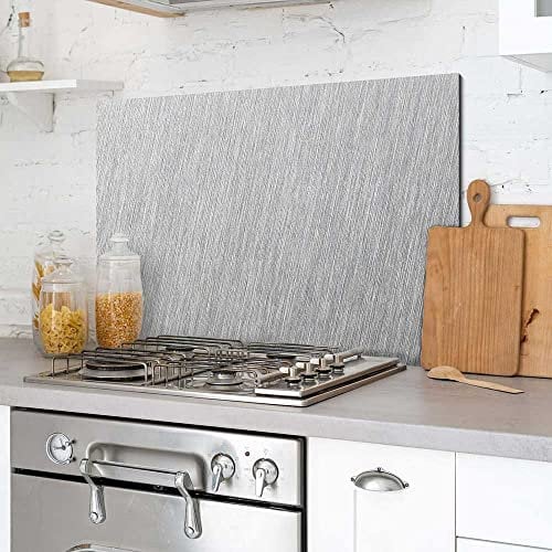 Deco Italia Paraschizzi in Alluminio Spazzolato per Retro fornelli Cucina, Pannello Schienale ignifugo | 72 x 48 cm