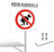 Goodvia Cartel para perros con cacas de prohibición de metal con postes, 11,8 x 11,8 pulgadas, no apto para perros y jardín