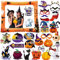 LMSHOWOWO Halloween Aufblasbarer Fotorahmen, 30 Stück Halloween Foto Requisiten, Orange Selfie Rahmen Halloween, Lustiges Halloween Foto Booth Prop, Fotobox Accessoires für Halloween Party Dekoration