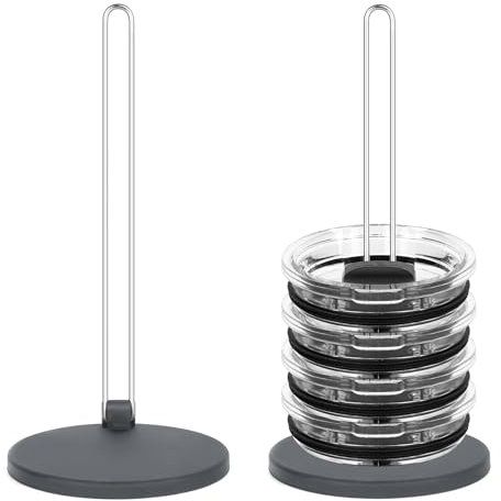 Linkidea 2 Pack Tumbler Lid Organizer Compatible with YETI, Hydro Flask, CamelBak, Simple Modern and Most Drinking Lids, Stackable Water Bottle Lid Storage Holder for Kitchen Cabinet, Grey
