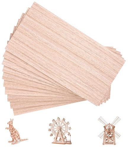 Tipo di legno Mogano ZOFUN 10 Pannello in compensato da 3 mm, legno non trattato, 30 x 15 cm, compensato per lavori artigianali, pannelli in legno di noce per incisione laser, taglio CNC, pittura
