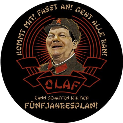 Olaf Ming Wir schaffen den Fünfjahresplan Aufkleber 24 cm