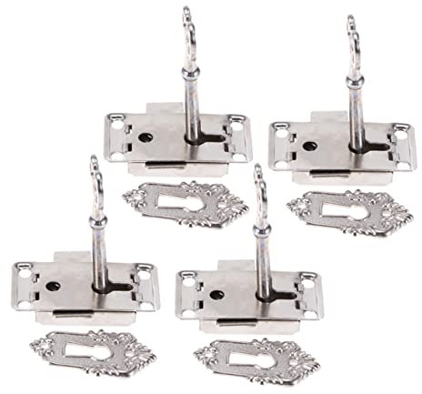 jojofuny Box Mit 4 Sätzen Sperren Möbelschlösser Aus Metall Geschenkschloss Aus Holz Antike Schubladenschlösser Eisenschlösser Retro-schlösser Hölzern Zinklegierung Schmuckschrank