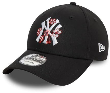 New Era MLB Basecap New York Yankees Blume Teamlogo Baseball 9Forty Cap verstellbar schwarz - One-Size