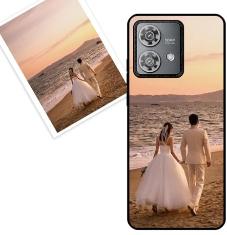 KARTXITAI personalisierte Handyhülle Kompatibel mit Motorola Edge 30 Neo,Stoßfeste Schutzhülle mit Weiche Bumper hülle selber gestalten-case personalisiert mit Foto,Bildern,oder Text -SCHWARZ