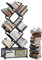 HI NINGER Tree Bookshelf, 9-Tier Bookcases Free Standing, Folding Corner Bookshelf with Storage for Placing Books, Magazines, CDS in Living Room, Home, Office(Black)