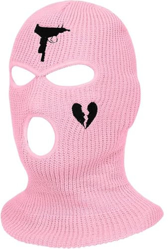 ARROMI Sturmmaske, Sturmmaske Schwarz, Skimaske, Vollmaske Skimütze Wintermütze Strickmaske Vollgesichtsabdeckung Für Outdoor Radfahren Skifahren, Ideal Für Den Weg Zur Schule Oder Nach Hause (Rosa)