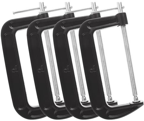 EATHEATY 4 Pack C Clamp 8 Inch Heavy Duty Steel C Clamps Set, Cast Iron Frame Wood Working Clamps Industrial Strength C Clamp for Woodworking, Welding, Building, Automotive, DIY Carpentry