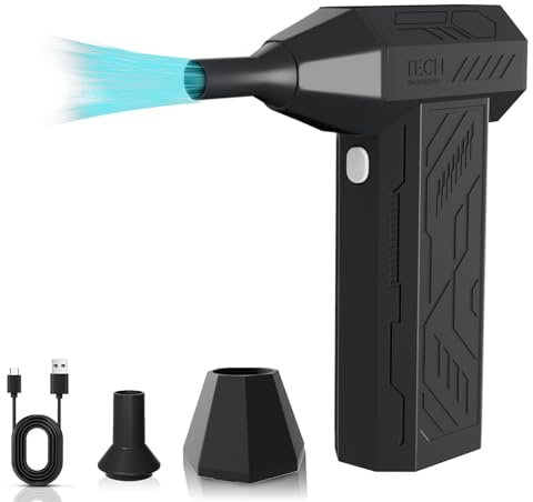 Compressed Air Duster Cleaner for PC, 4 Gear Adjustable 110000RPM Electric Air Duster, Portable Air Dust Blower, Cordless Compressed Air Duster for Computer, Keyboard, Outdoors and Car Cleaning