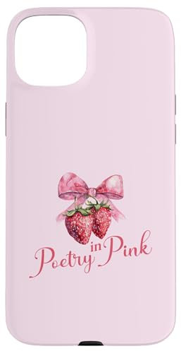 Poesia In Fragole Rosa Custodia per iPhone 15 Plus