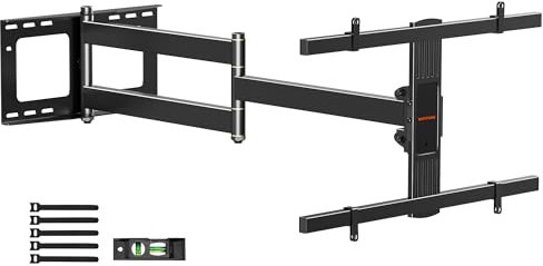 WHYFONE TV Wandhalterung mit 1070mm Langem Gelenkarm, Fernsehhalterung Wand Schwenkbar Volle Bewegung TV Halterung für 37-85 Zoll LCD/LED/OLED Fernseher max. VESA 600x400mm bis zu 45kg
