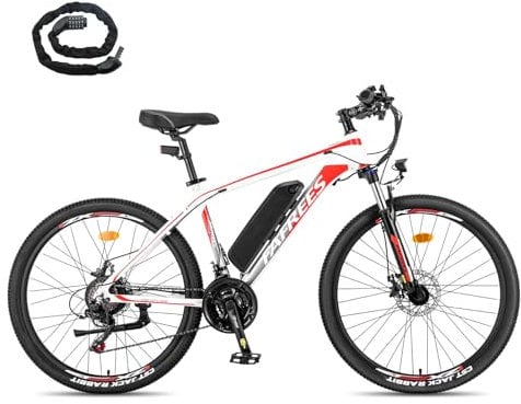 Fafrees 26 Electric Bike, Electric Bikes for Adults WITH 468Wh Removable Battery, Pedal Assist Ebikes for Men Women, 250W Electric Bicycle for City, 25KM/H 21 Speed MTB, HAILONG White