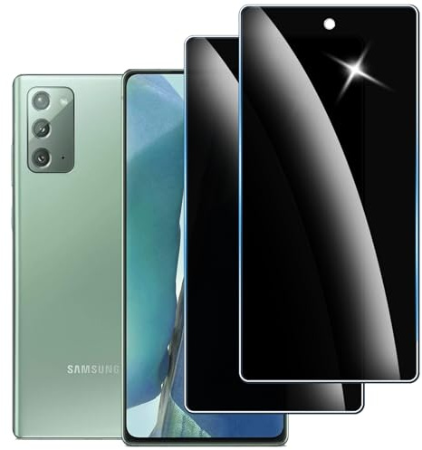 2pcs Verre Trempé Anti-Espion pour Samsung Galaxy Note 20, Protection Privacy Écran, 9H Durée, Anti-Rayures, Anti-Empreintes Digitales, Installation Sans Bulles