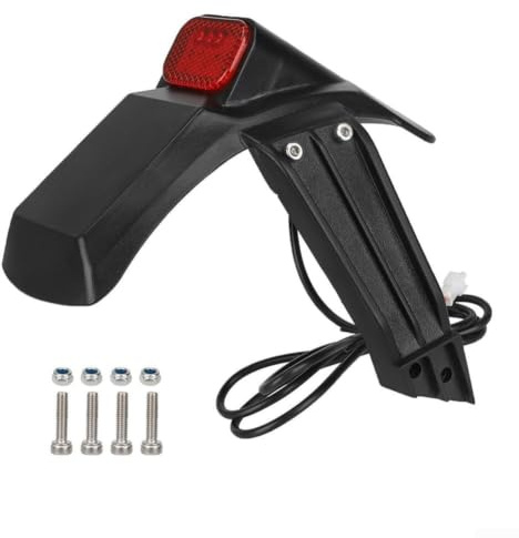 Garde-Boue Arrière Robuste Trottinette Kukirin G2 Pro DB,LED et Support | Kit de Fixation Complet en ABS Noir pour Améliorer la Protection Arrière et la Visibilité Nocturne