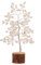 FASHIONZAADI Clear Quartz Gemstone Bonsai Money Tree Healing Crystals Chakra Trees Reiki Stone Good Luck Chakra Crystal Home Office Table Décor Decorative Figurine Gift Size 7-8 Inch (Golden Wire)