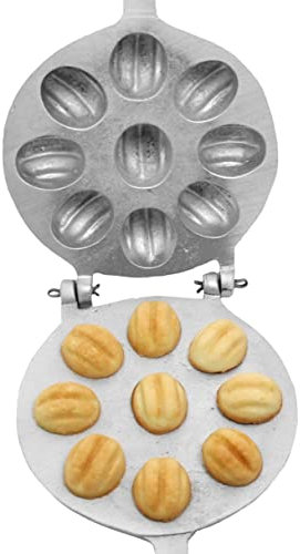 Nusswaffeleisen Für Oreschki Maker 9 Mulden - Oreschniza - Nussform Backen 9 Hälfte - Nussbäcker Oreschki - Walnuss Backform - Nussformen Für Gefüllte Nüsse - Nussmaker - Zaubernuss Waffeleisen