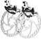 Rujoi Bremsscheibe 2 Stück Fahrrad Bremsscheibe mit 12 Schrauben 160 mm Rotor Aluminium vorne und hinten, Mechaniker-Werkzeugloser Pad-Versteller für Rennrad, Cruiser MTB, Mountainbike