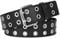WERFORU Double Grommet Punk Belt - 2 Holes, PU Leather, Black