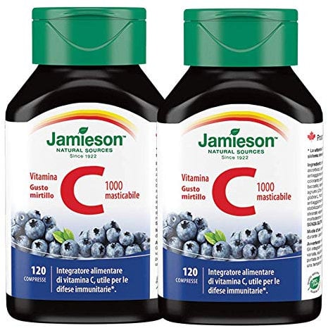 Vitamina C 1000 masticabile mirtillo 120 Compresse - Jamieson (2 Confezioni da 120 compresse)