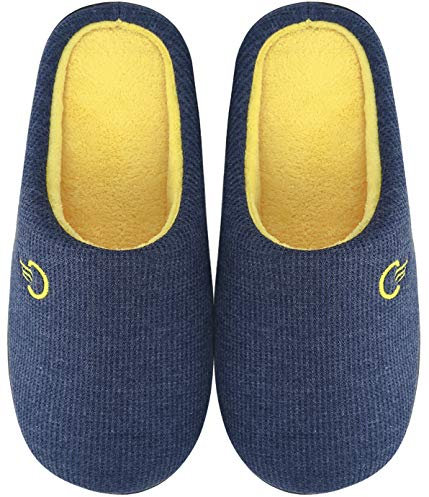 Mishansha Pantofole Casa/Esterno Uomo Donna Calde Pantofola in Memory Foam Comode Leggere Ciabatte da Casa Antiscivolo Morbide Scarpe Inverno Autunno(Blu, 44/45)