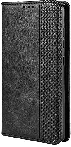 TANYO Leder Folio Hülle für Oppo A52 / A72 / A92, Premium Flip Wallet Tasche mit Kartensteckplätzen, PU/TPU Lederhülle Handyhülle Schutzhülle - Schwarz
