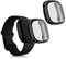 kwmobile 2X Schutzhülle kompatibel mit Fitbit Versa 3 / Sense Hülle - Fullbody Cover Set aus Silikon - Schwarz Transparent