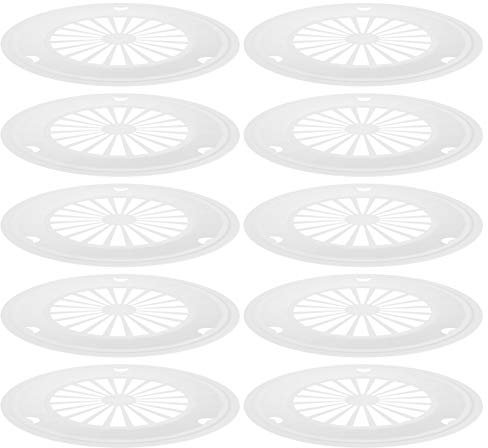 DOITOOL 10Pcs Reusable Plastic Paper Plate Holder for Party BBQ and Picnic Round Paper Plate Trays Barbecue Plate Support Plastic Dinnerware (White)