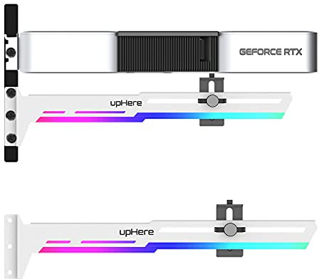 upHere GPU Brace Support Video Card Graphics Card Sag Holder/Holster Bracket, ARGB LED Single or Dual Slot Cards,G276WTARGB